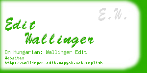 edit wallinger business card